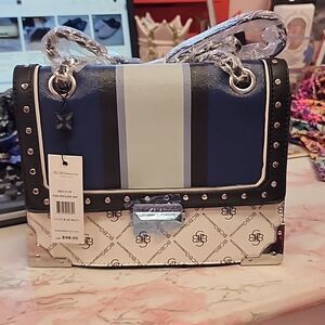 BCBG GENERATION RINA SHOULDER BAG BLUE MULTI-COLOR NWT